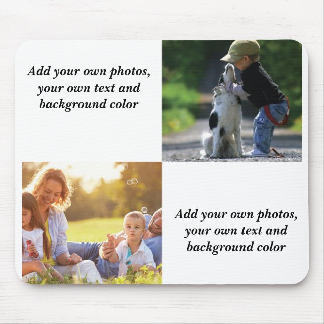 Add your own photos, text and  background throw pi mouse pad (Front)