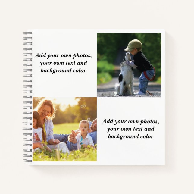 Add your own photos, text and  background throw pi notebook (Front)