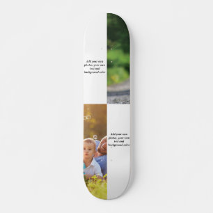 Add your own photos, text and  background throw pi skateboard