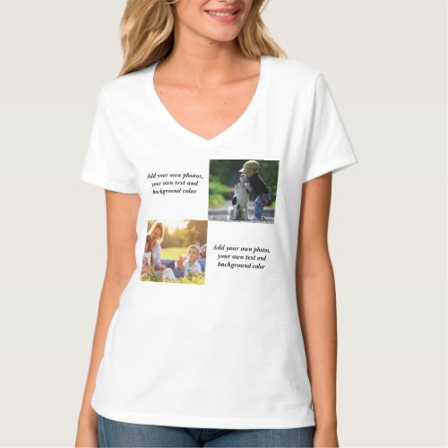 Add your own photos text and  background throw pi T_Shirt