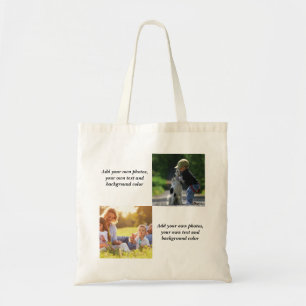 Add your own photos, text and  background throw pi tote bag