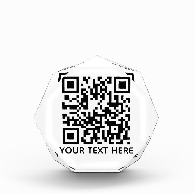Add your own QR Code text Scan menu link Acrylic Award (Front)