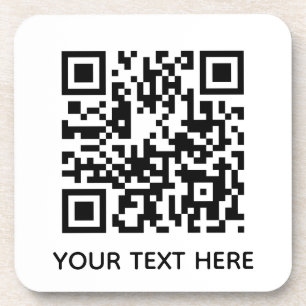 Add your own QR Code text Scan menu link Beverage Coaster