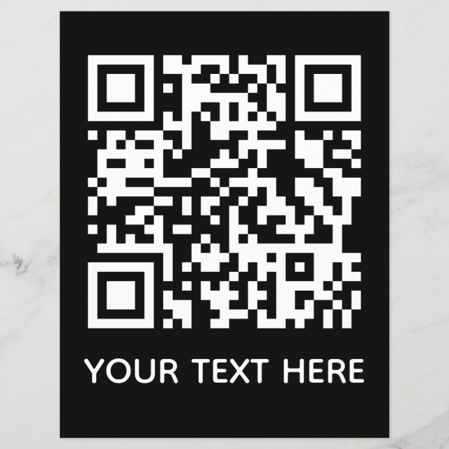 Add your own QR Code text Scan menu link   Flyer (Front)