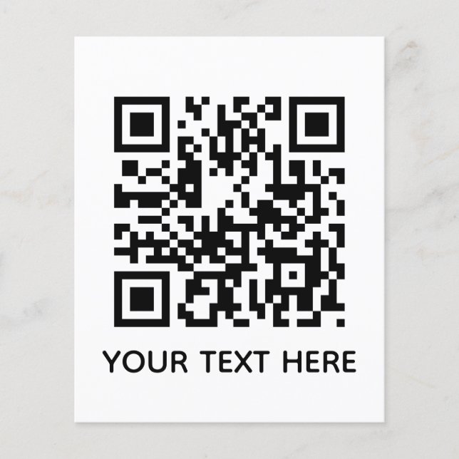 Add your own QR Code text Scan menu link Flyer (Front)