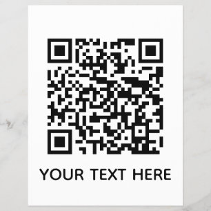 Add your own QR Code text Scan menu link Flyer