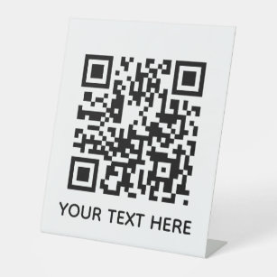 Add your own QR Code text Scan menu link Pedestal Sign