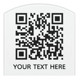 Add your own QR Code text Scan menu link  Plaque Door Sign