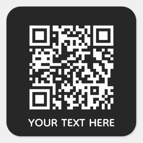 Add your own QR Code text Scan menu link Square Sticker