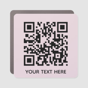 Add your own QR Code text Scan Minimal Simple Car Magnet