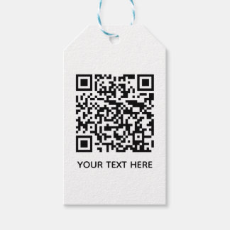 Add your own QR Code text Scan Minimal Simple Gift Tags
