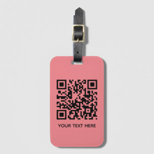 Add your own QR Code text Scan Minimal Simple Luggage Tag