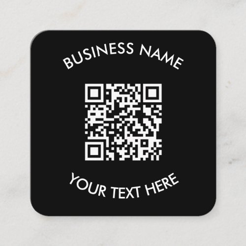 Add your own QR Code text Scan Minimal Simple  Squ Square Business Card