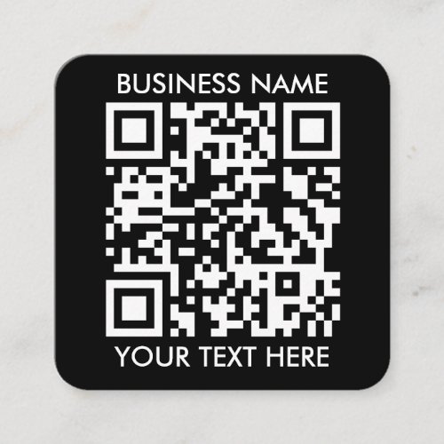 Add your own QR Code text Scan Minimal Simple  Square Business Card