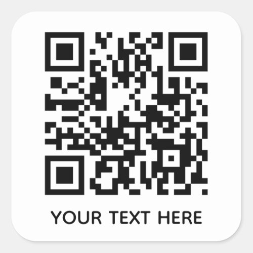Add your own QR Code text Scan Minimal Simple Square Sticker