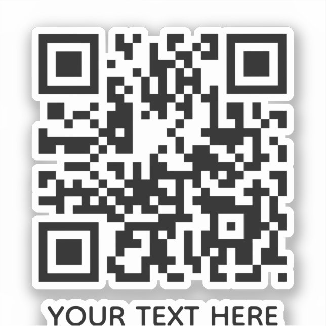 Add your own QR Code text Scan Minimal Simple Sticker (Front)