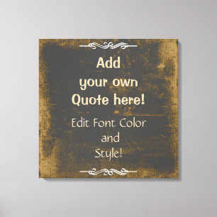Add Your Own Quote! Cardboard Texture Canvas Print