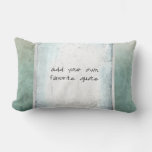 Add Your Own Quote Custom Teal And Gray Distressed Lumbar Pillow at Zazzle