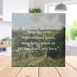 Add Your Own Quote Vintage Cottagecore Ceramic Tile<br><div class="desc">Create your own quote decorative tile in a cottagecore aesthetic style. Simply add your favorite inspirational quote, poem or custom text over a vintage landscape painting.</div>
