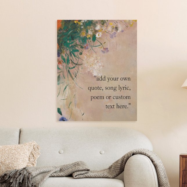 Add Your Own Quote Vintage Floral Faux Canvas Print (Creator Uploaded)