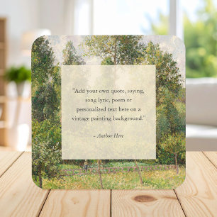 Add Your Own Quote Vintage Landscape Painting Beverage Coaster