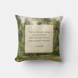 Add Your Own Quote Vintage Landscape Painting Throw Pillow