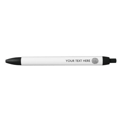 Add your own round QR Code Scan Minimal Simple Black Ink Pen