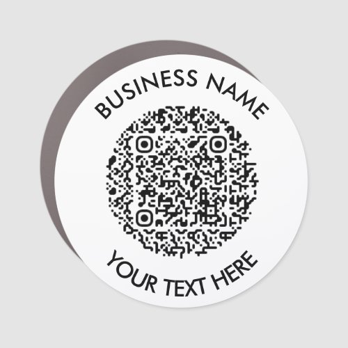 Add your own round QR Code Scan Minimal Simple Car Magnet