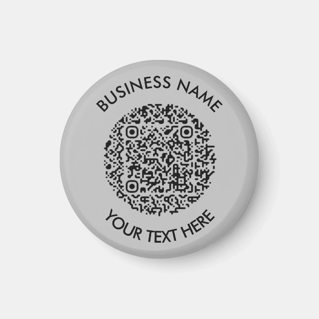 Add your own round QR Code Scan Minimal Simple  Ma Magnet (Front)