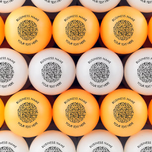 Add your own round QR Code Scan Minimal Simple Ping Pong Ball