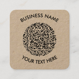 Add your own round QR Code Scan Minimal Simple Square Business Card