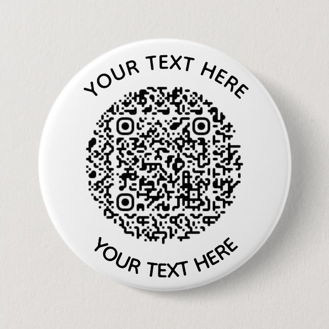 Add your own round QR Code text Scan Minimal  Button (Front)