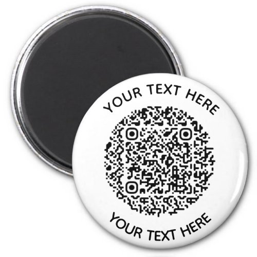 Add your own round QR Code text Scan Minimal  Magnet
