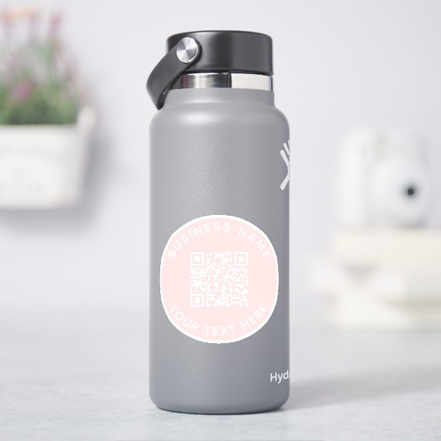 Add your own round QR Code text Scan Minimal  Sticker (HydroFlask)