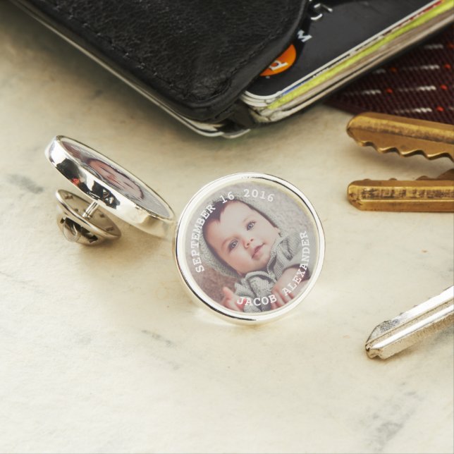 Add Your Own Text and Photo Personalized Lapel Pin (In Situ)