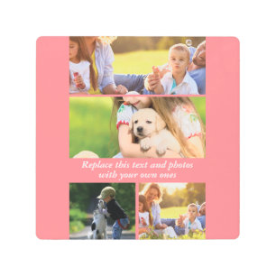 Add your own text and photos metal print