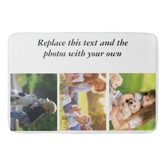 Add your own text and pics  bath mat (Front)