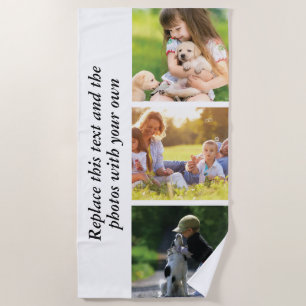 Add your own text and pics  beach towel