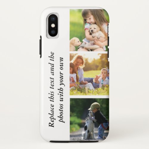 Add your own text and pics  iPhone XS case