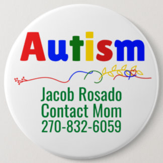 Add Your Own Text - Autism Pin Round Button