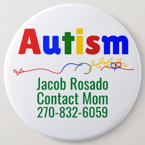 Add Your Own Text _ Autism Pin Round Button