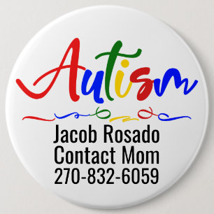 Add Your Own Text - Autism Pin Round Button