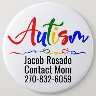 Add Your Own Text - Autism Pin Round Button