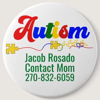 Add Your Own Text - Autism Pin Round Button