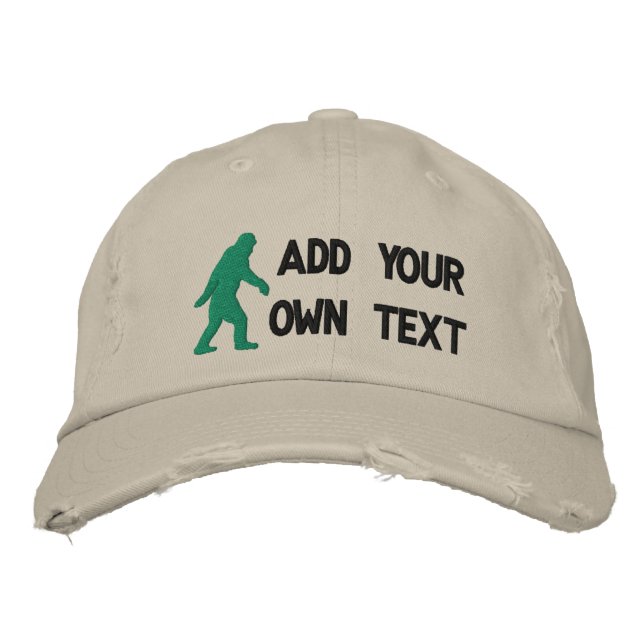 Add your own text, Bigfoot logo Embroidered Baseball Cap (Front)