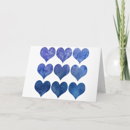 ADD YOUR OWN TEXT Blue Love Hearts Card