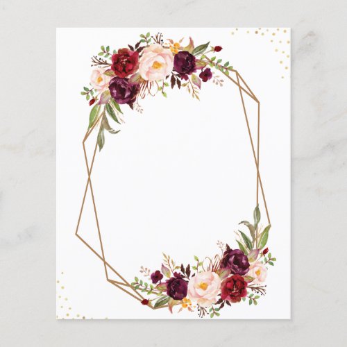 add your own text Burgundy watercolor floral