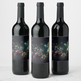 Add Your Own Text - Colorful Glitter Wine Label