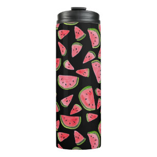 Add your own text! Cute Watermelon Watercolor Thermal Tumbler