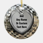 Add Your Own Text Disco Mirrorball Ornament at Zazzle